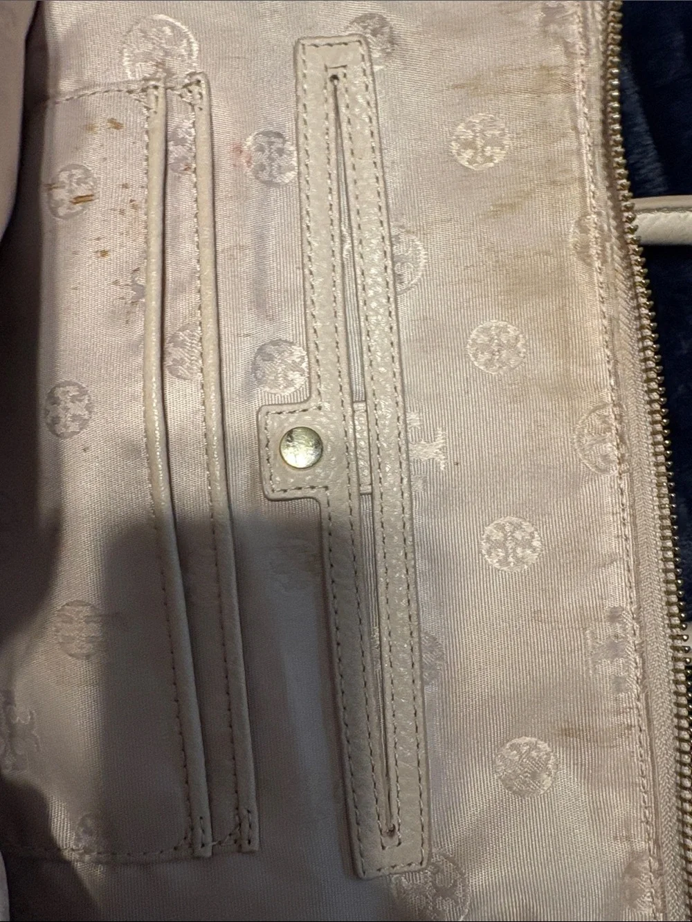 Tory Burch Blush Taupe Leather Satchel with Gold Hardware